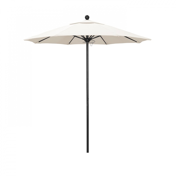 California Umbrella 7.5' Black Aluminum Market Patio Umbrella, Pacifica Natural 194061334898 - main
